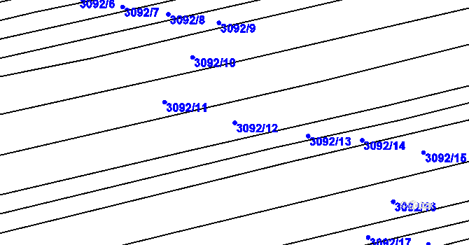 Parcela st. 3092/12 v KÚ Kněždub, Katastrální mapa