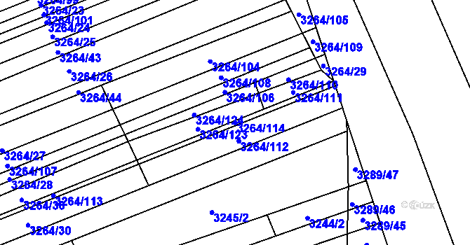 Parcela st. 3264/114 v KÚ Kněždub, Katastrální mapa