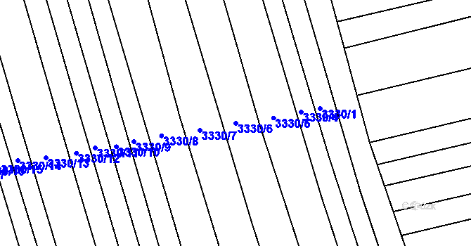 Parcela st. 3330/6 v KÚ Kněždub, Katastrální mapa
