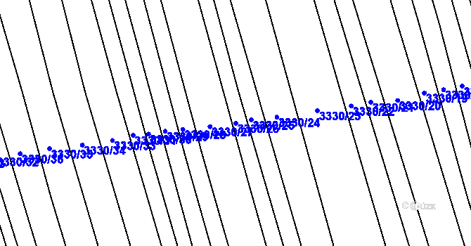 Parcela st. 3330/26 v KÚ Kněždub, Katastrální mapa