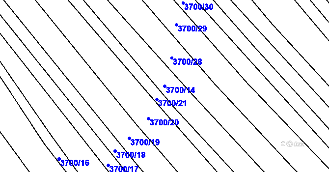 Parcela st. 3700/14 v KÚ Kněždub, Katastrální mapa