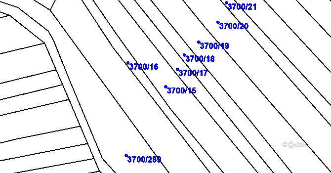 Parcela st. 3700/15 v KÚ Kněždub, Katastrální mapa