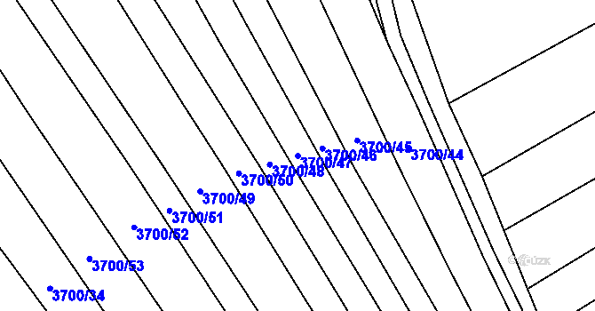 Parcela st. 3700/47 v KÚ Kněždub, Katastrální mapa