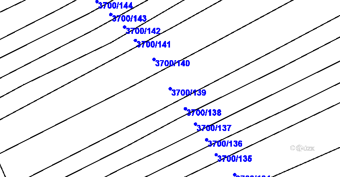 Parcela st. 3700/139 v KÚ Kněždub, Katastrální mapa