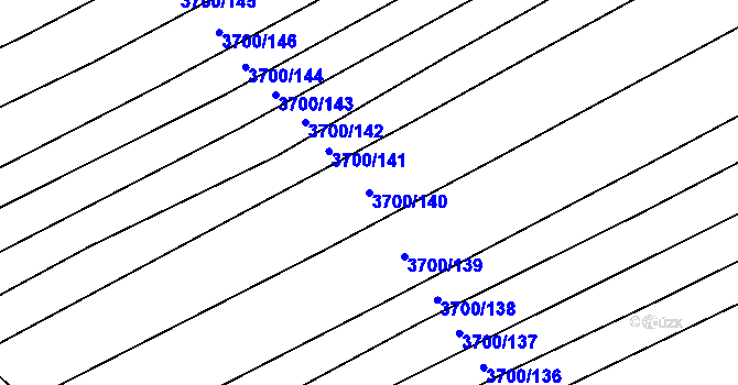Parcela st. 3700/140 v KÚ Kněždub, Katastrální mapa