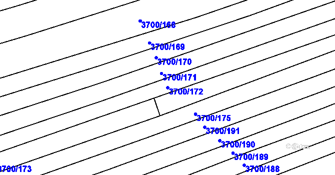 Parcela st. 3700/172 v KÚ Kněždub, Katastrální mapa