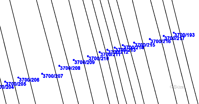 Parcela st. 3700/211 v KÚ Kněždub, Katastrální mapa