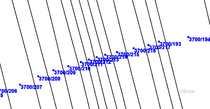 Parcela st. 3700/214 v KÚ Kněždub, Katastrální mapa