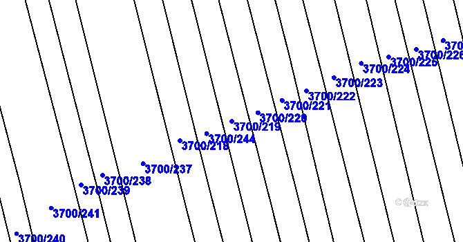 Parcela st. 3700/219 v KÚ Kněždub, Katastrální mapa