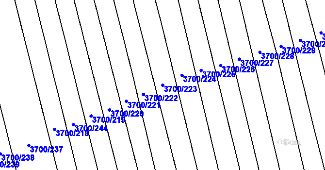 Parcela st. 3700/223 v KÚ Kněždub, Katastrální mapa