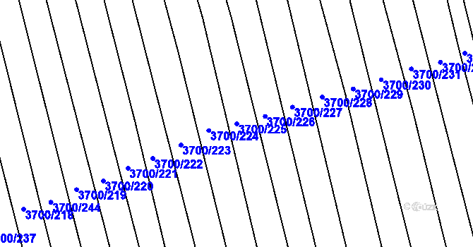 Parcela st. 3700/225 v KÚ Kněždub, Katastrální mapa