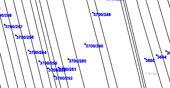 Parcela st. 3700/249 v KÚ Kněždub, Katastrální mapa