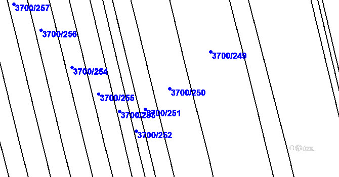 Parcela st. 3700/250 v KÚ Kněždub, Katastrální mapa
