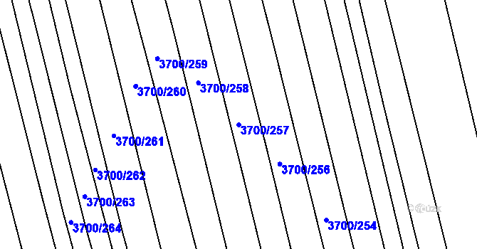 Parcela st. 3700/257 v KÚ Kněždub, Katastrální mapa