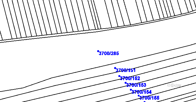 Parcela st. 3700/285 v KÚ Kněždub, Katastrální mapa