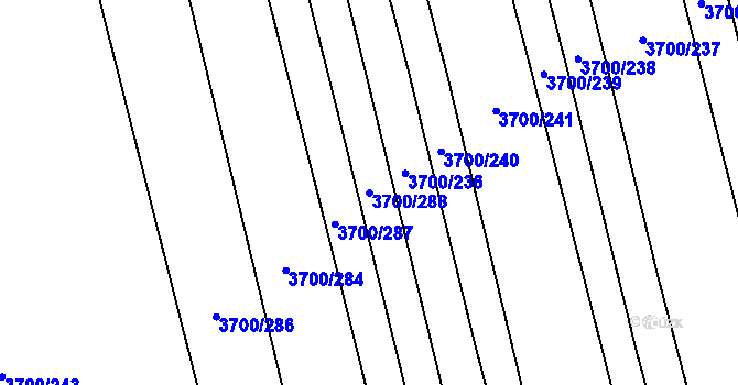Parcela st. 3700/288 v KÚ Kněždub, Katastrální mapa