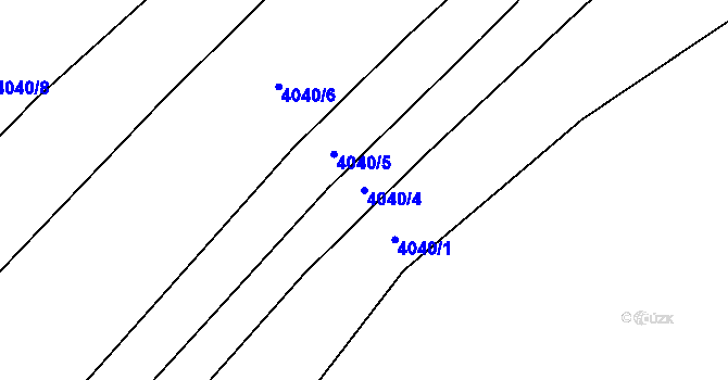 Parcela st. 4040/4 v KÚ Kněždub, Katastrální mapa