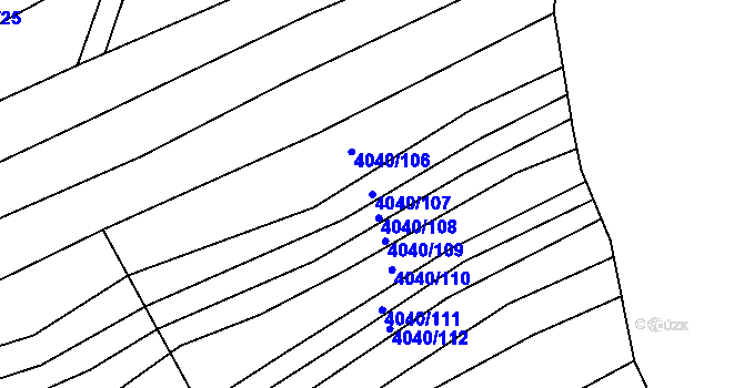 Parcela st. 4040/107 v KÚ Kněždub, Katastrální mapa