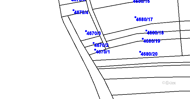 Parcela st. 4670/1 v KÚ Kněždub, Katastrální mapa