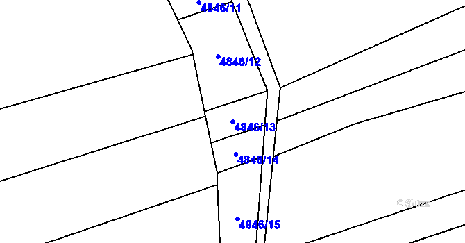 Parcela st. 4846/13 v KÚ Kněždub, Katastrální mapa