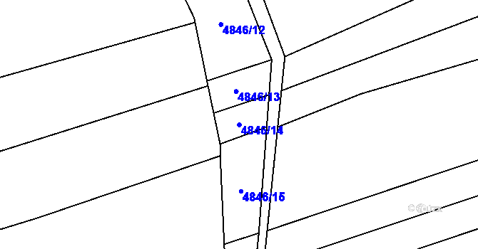 Parcela st. 4846/14 v KÚ Kněždub, Katastrální mapa
