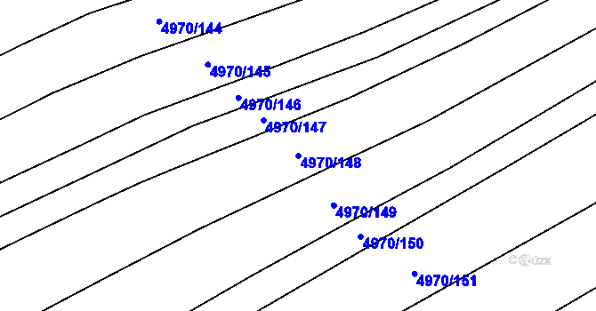 Parcela st. 4970/148 v KÚ Kněždub, Katastrální mapa