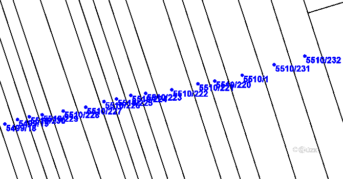 Parcela st. 5510/222 v KÚ Kněždub, Katastrální mapa