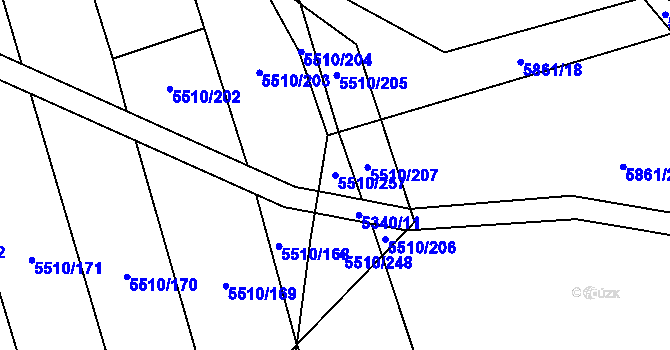 Parcela st. 5510/257 v KÚ Kněždub, Katastrální mapa