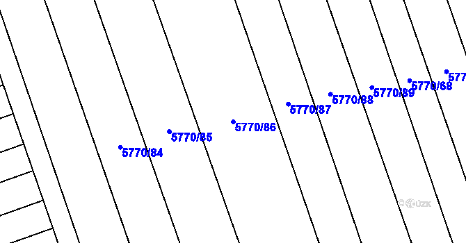 Parcela st. 5770/86 v KÚ Kněždub, Katastrální mapa