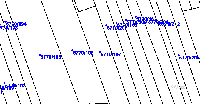 Parcela st. 5770/197 v KÚ Kněždub, Katastrální mapa