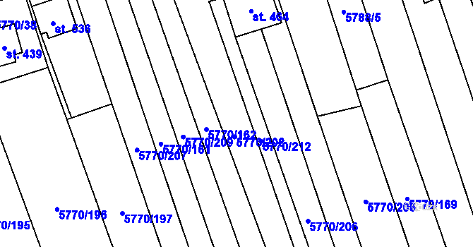Parcela st. 5770/208 v KÚ Kněždub, Katastrální mapa