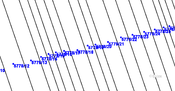 Parcela st. 5778/19 v KÚ Kněždub, Katastrální mapa