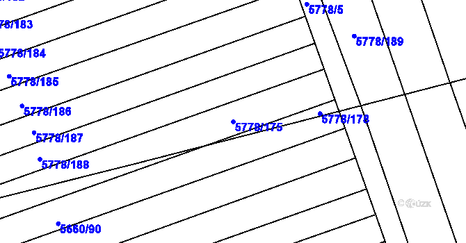 Parcela st. 5778/175 v KÚ Kněždub, Katastrální mapa