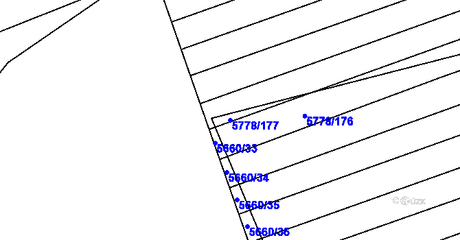 Parcela st. 5778/177 v KÚ Kněždub, Katastrální mapa