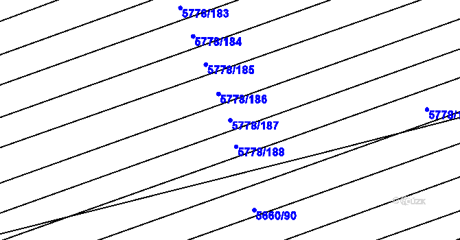 Parcela st. 5778/187 v KÚ Kněždub, Katastrální mapa