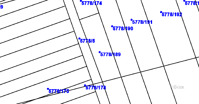 Parcela st. 5778/189 v KÚ Kněždub, Katastrální mapa