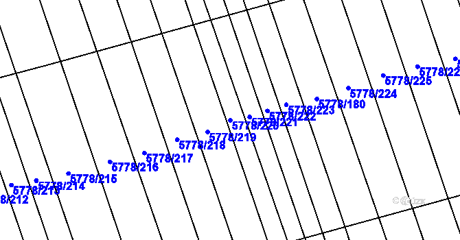 Parcela st. 5778/220 v KÚ Kněždub, Katastrální mapa