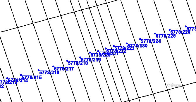 Parcela st. 5778/221 v KÚ Kněždub, Katastrální mapa