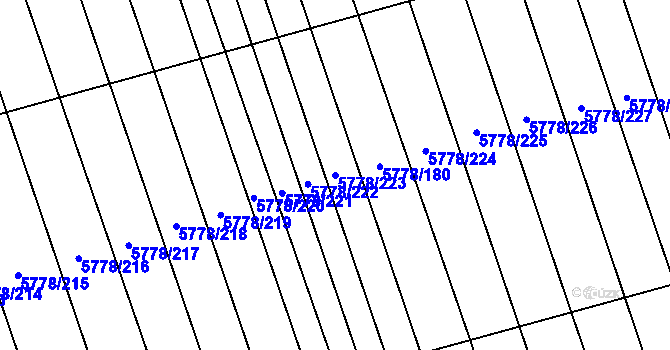 Parcela st. 5778/223 v KÚ Kněždub, Katastrální mapa