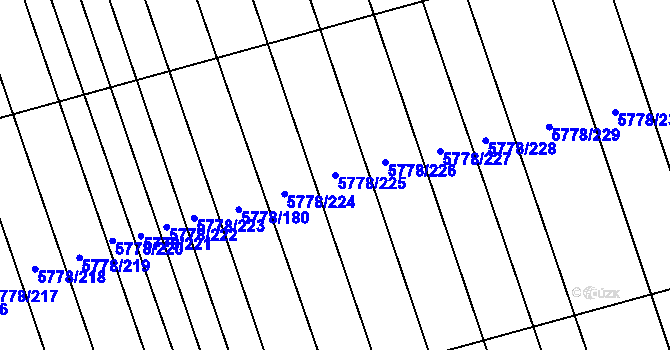 Parcela st. 5778/225 v KÚ Kněždub, Katastrální mapa