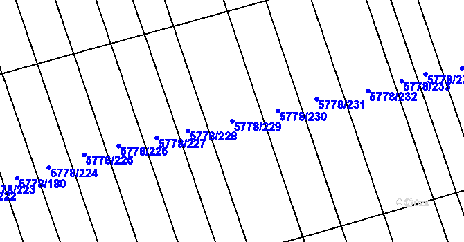 Parcela st. 5778/229 v KÚ Kněždub, Katastrální mapa