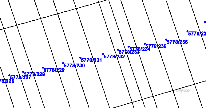 Parcela st. 5778/232 v KÚ Kněždub, Katastrální mapa
