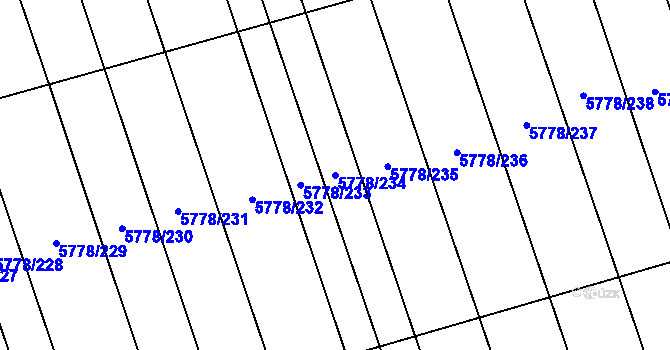 Parcela st. 5778/234 v KÚ Kněždub, Katastrální mapa