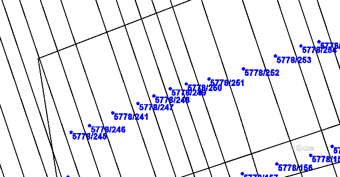 Parcela st. 5778/249 v KÚ Kněždub, Katastrální mapa