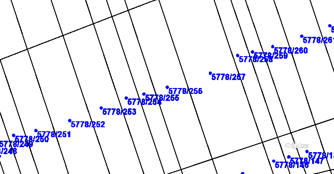 Parcela st. 5778/256 v KÚ Kněždub, Katastrální mapa