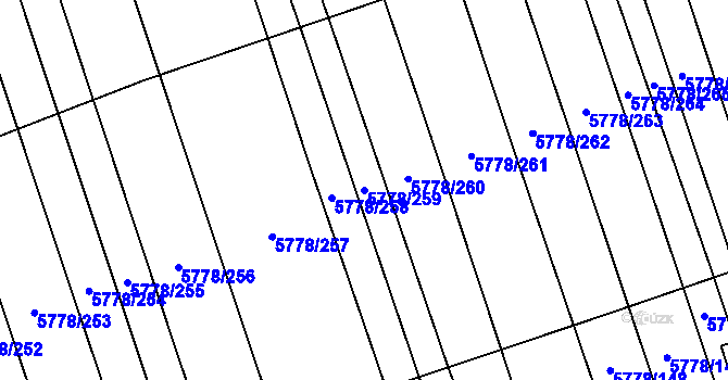Parcela st. 5778/259 v KÚ Kněždub, Katastrální mapa