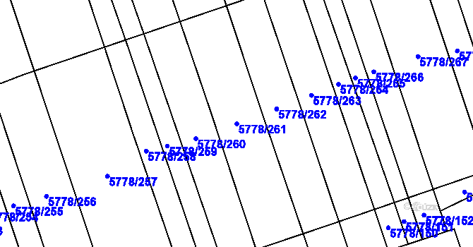 Parcela st. 5778/261 v KÚ Kněždub, Katastrální mapa