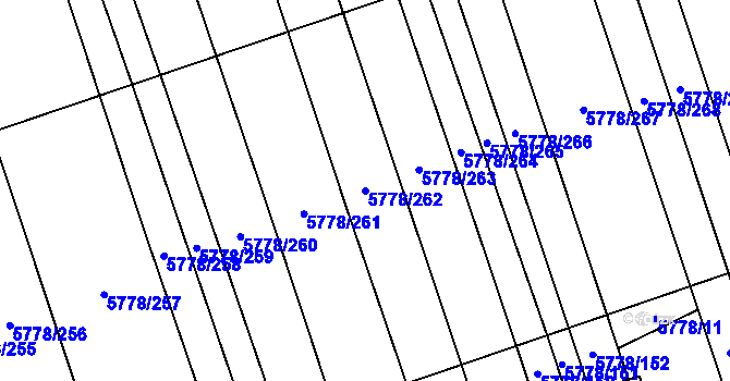 Parcela st. 5778/262 v KÚ Kněždub, Katastrální mapa