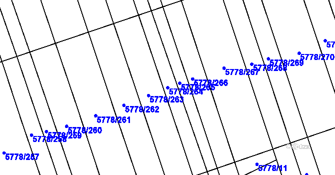 Parcela st. 5778/264 v KÚ Kněždub, Katastrální mapa