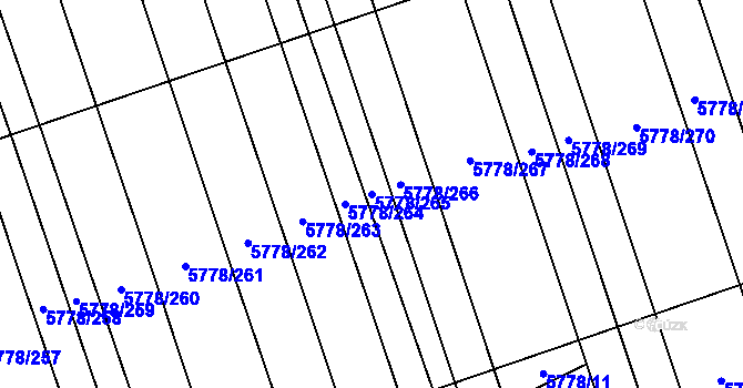Parcela st. 5778/265 v KÚ Kněždub, Katastrální mapa